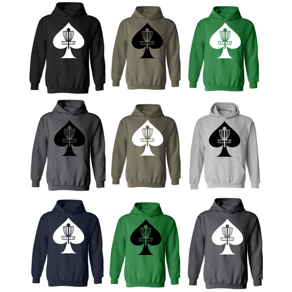 Disc Golf Hoodie ACES BASKET Discgolfer Discgolfing Sweatshirt - Picture 2 of 11